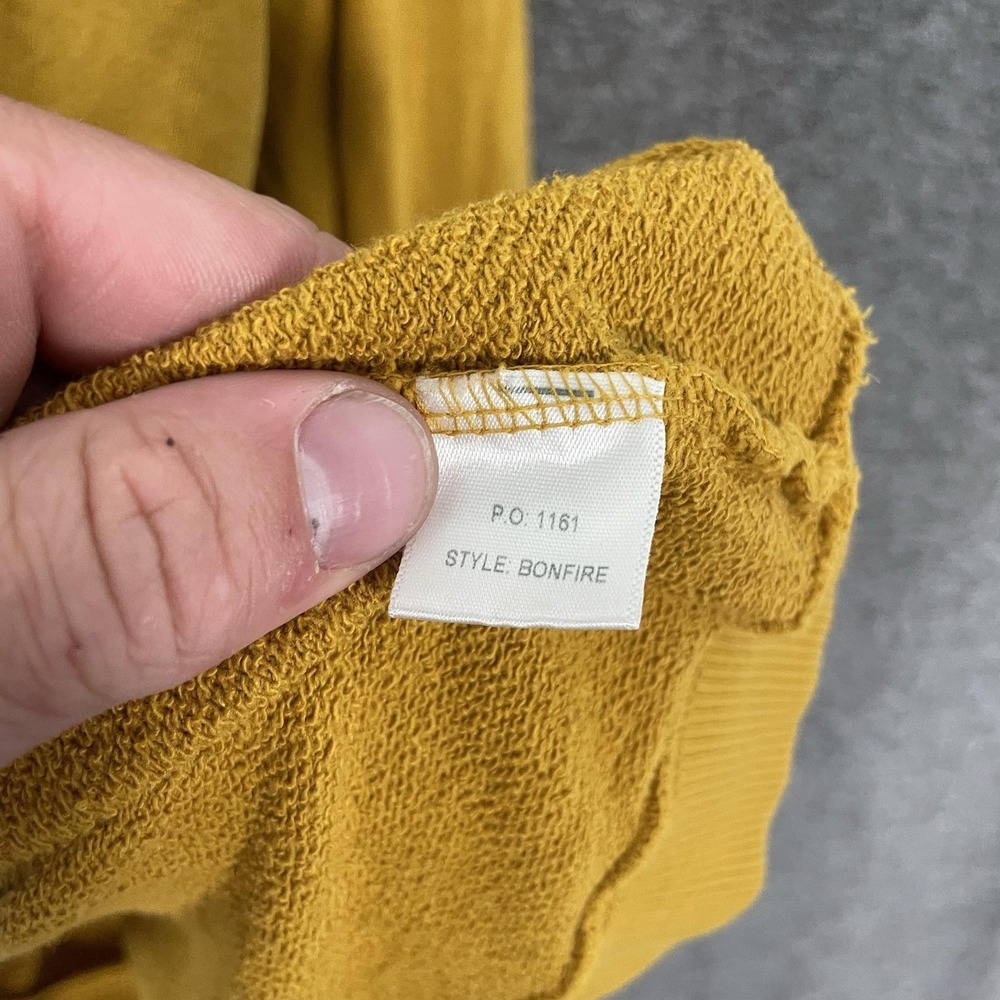 Jungmaven Sweatshirt Mens Large Yellow Bonfire Hemp Cotton Crewneck Made USA - Picture 6 of 8